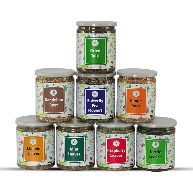 Loose Leaf Tea Set | Upto 450 Servings | Set of 8 teas for Wellness and Flavor Enthusiasts | Experience Blissful Infusion & Refreshing Aromatic Teas! | 100% Natural Ingredients | by Yogi's Gift®