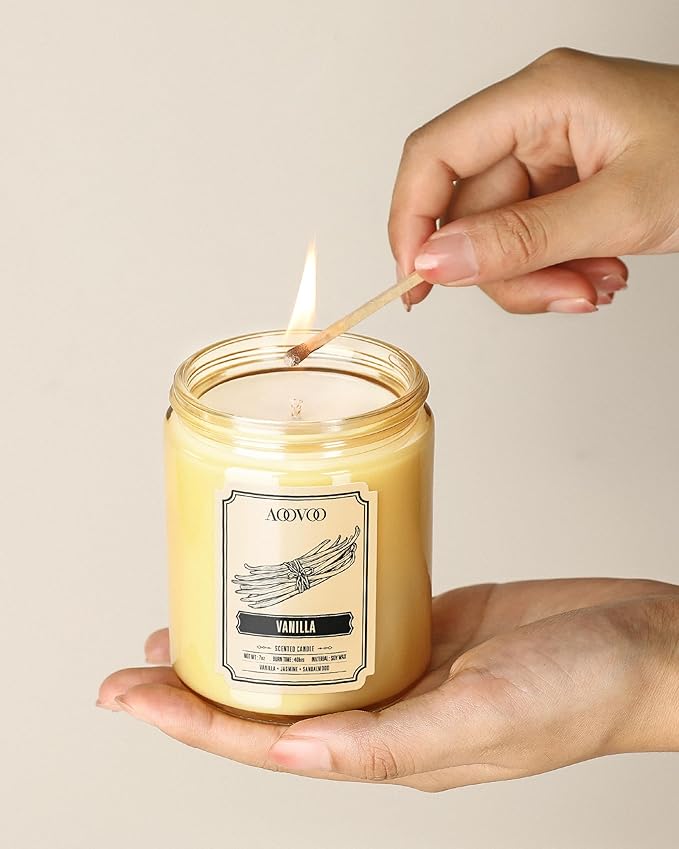 AOOVOO Scented Candles for Women - 6 Pack Colorful Jar Candle for Home Scented, 42oz Soy Candles, 300 Hours Burn Time, Aromatherapy Candles Gifts Set for Birthday