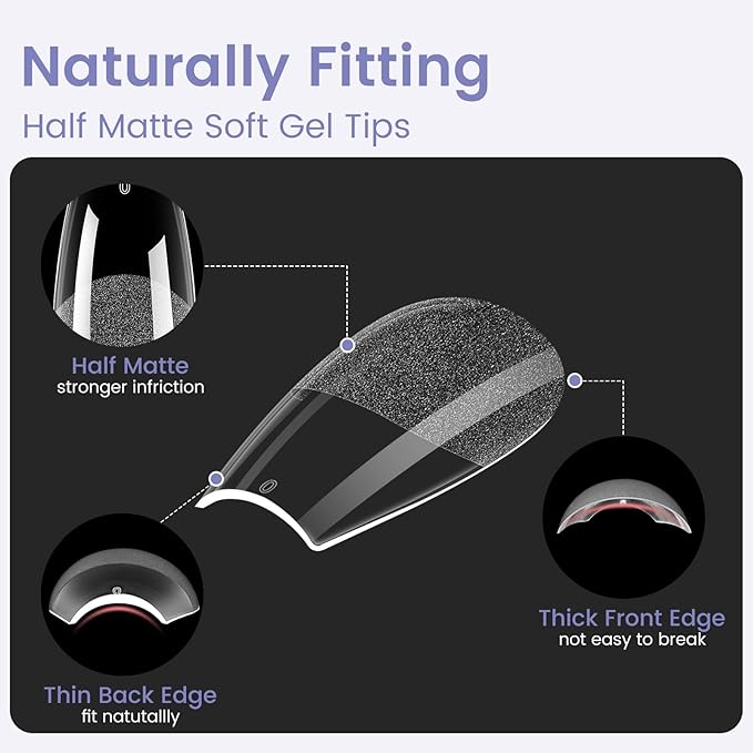 Nail Tips Medium Coffin: 240PCS Soft Gel Medium Coffin Press On Nails, 12Sizes Pre-shaped Acrylic Nail Extension Full Cover for Girls Women Home Salon