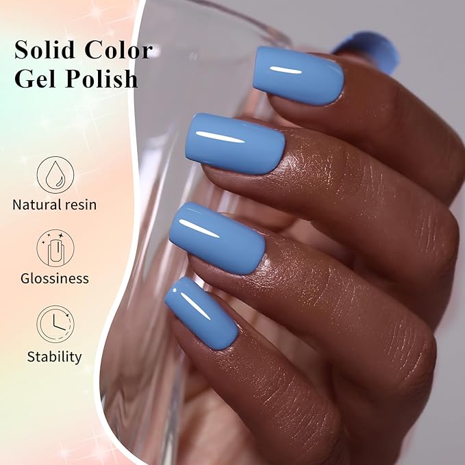 10ml Hema Free Gel Nail Polish Set, 6 Colors Gel Polish Kit Nude Gray Navy Blue Manicure Gift for Women for Salon and Art DIY