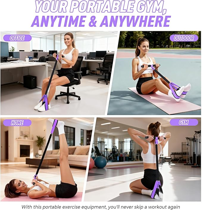 Upgraded Durable Pedal Resistance Band with Handle, Thickened Latex Tubes and Soft Foam Fabric Foot Pedal, Sit Up Exercise Equipment for Abdomen, Waist, Arm, Core/ABS, Leg, Physical Therapy