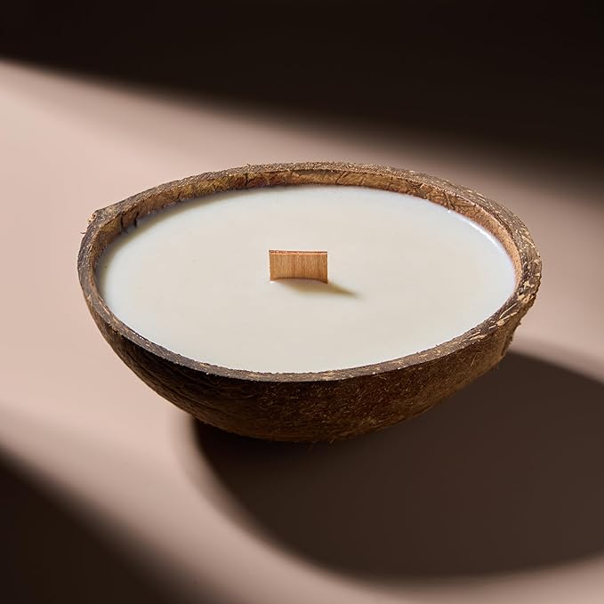 – Scented Candles Clearance | Coconut Candle with Crackling Wooden Wick | Candles for Home Scented & Candle Décor (Cashmere)