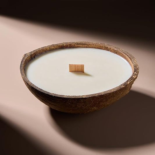 – Scented Candles Clearance | Coconut Candle with Crackling Wooden Wick | Candles for Home Scented & Candle Décor (Cashmere)