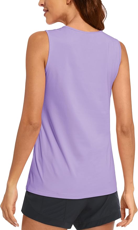 MAGCOMSEN Women's Sleeveless Workout Shirts UPF 80+ Dry Fit Running Wicking Tank Tops Athletic Gym Summer