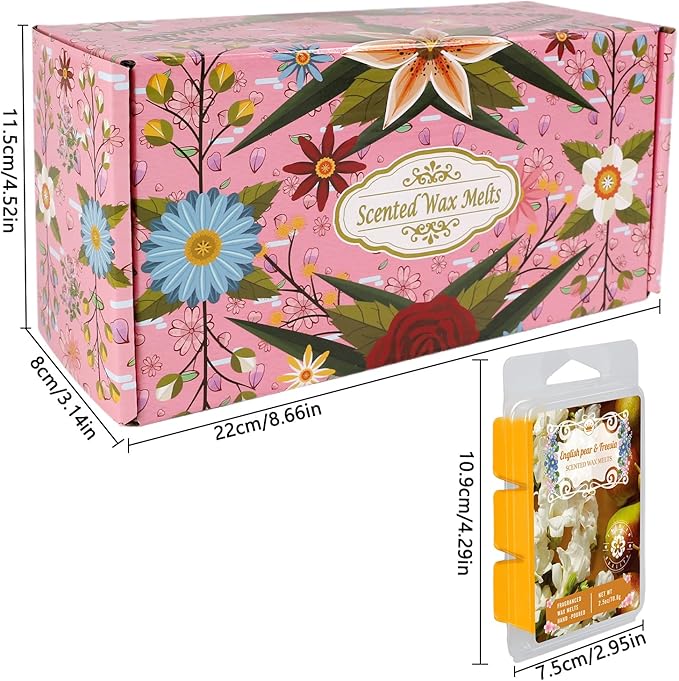 8 Natural Soy Wax fire-Free Aromatherapy Cube Gift Box, containing 8 Kinds of fragrances Such as bluebells, are Safe and Pleasant, Helping You Create Aromatic Space.