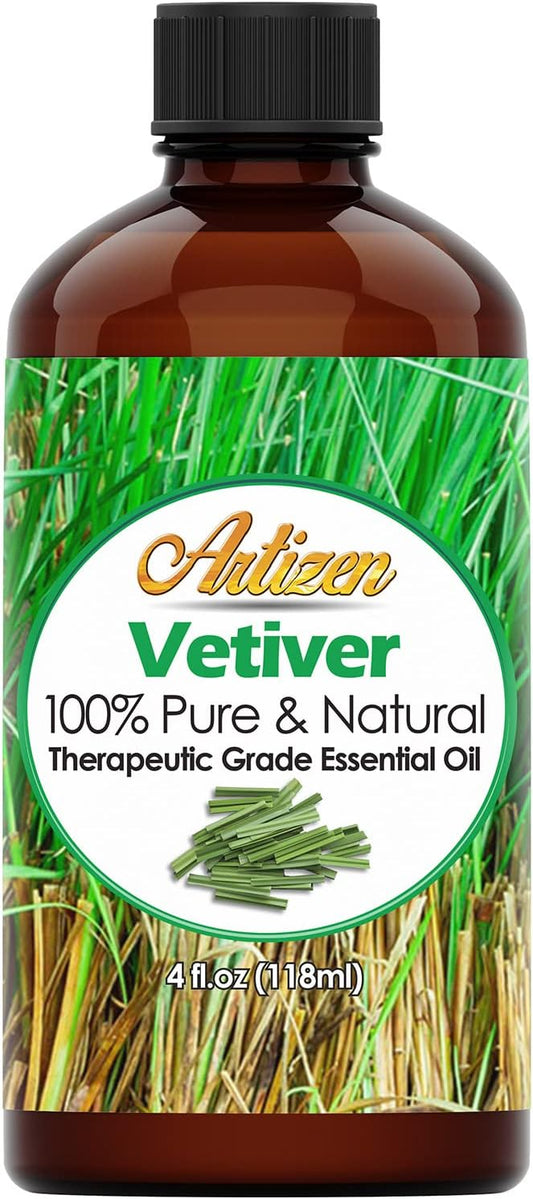 Artizen 4oz Oils - Vetiver Essential Oil - 4 Fluid Ounces