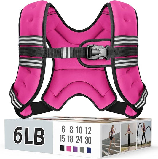 Weighted Vest for Women & Men with Reflective Stripe and Adjustable Buckle, Comfortable & Durable Rucking Vest for Walking, Running & Strength Training