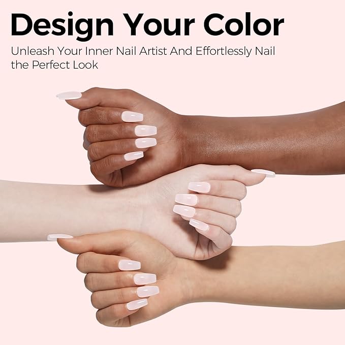 TOMICCA Gel Nail Polish, Jelly Milky Pink Gel Polish, Light Pink Nail Polish Quick Dry, UV Clear Pink Gel Polish Colors Long Lasting Nail Art Manicure Home DIY