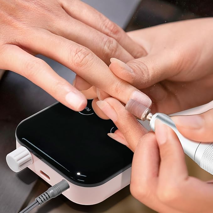 LIMEGIRL Professional Electric Nail File Drill Bits Kit 45000RPM for Acrylic Toenail Machine Clippers with 14 Drill Bit Pink Portable Rechargeable Cordless