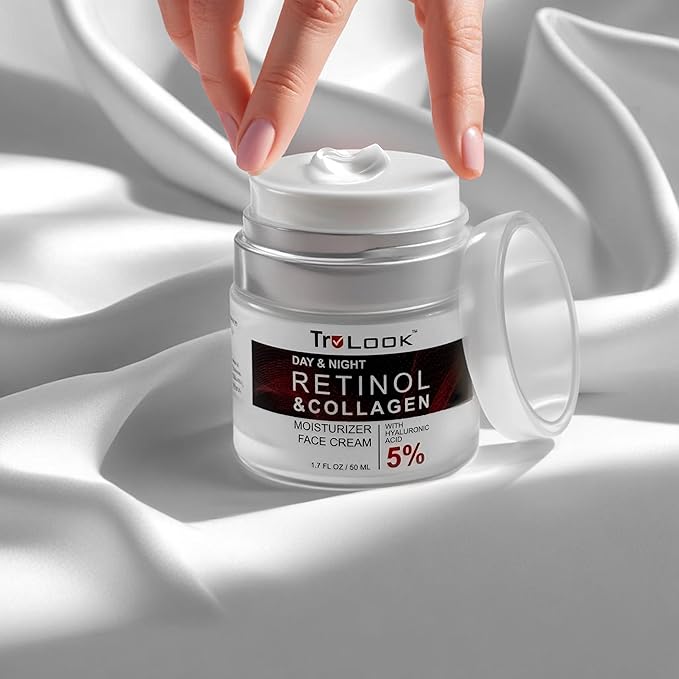 Retinol and Collagen Moisturizer Face Cream with Hyaluronic acid, Day and Night 1.7 Fl Oz