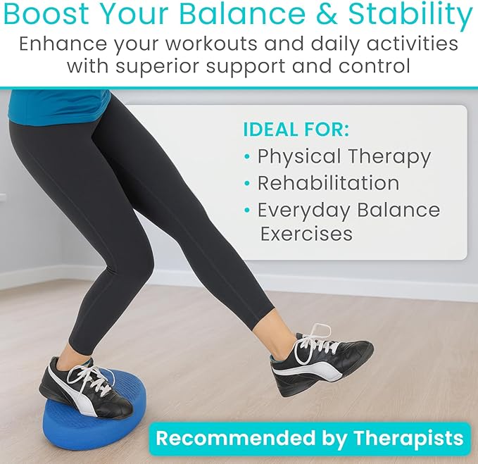 Vive Oval Balance Pad - Wobble Cushion For Physical Therapy And Rehabilitation Equipment - Soft Stability Trainer Foam For Workouts, Yoga, Core Strength And Pilates - Device For Women, Men And Kids