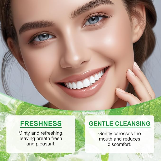 Spearmint Oil Pulling Rinse, Cold-Pressed Coconut Mouthwash for Teeth Whitening,Natural Peppermint Pulling Oil to Help Maintain Gum Health and Freshen Breath (1)