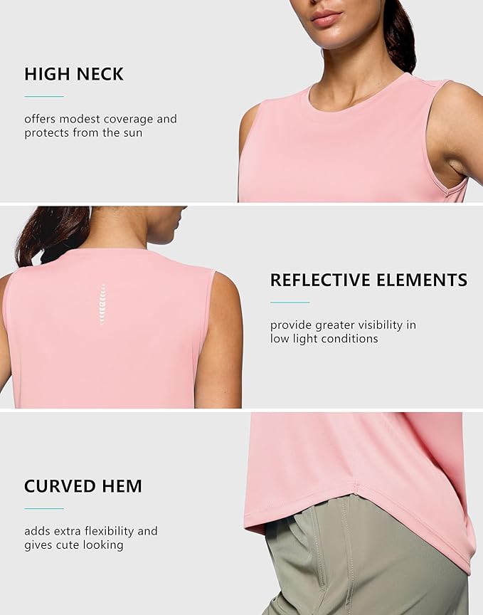 G Gradual Women's Workout Tank Tops Lightweight Sleeveless High Neck Athletic Shirts for Running Gym Tennis Pickleball