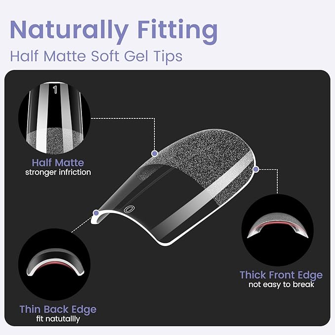 Medium Square Nail Tips: 240PCS Soft Gel Clear Square Pre-Shaped Nails Tips, 12 Sizes Full Cover Fake Press on Nails for Acrylic Nail Tip Home DIY Salon Nails