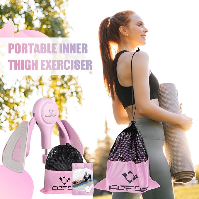 Thigh Trainer for Women, 15-70LB Adjustable Resistance Inner Thigh Exerciser for Pelvic Floor Muscle Repair, Thigh Trainer Kegel Exercise for Shaping, Yoga & Weight Loss at Home Gym