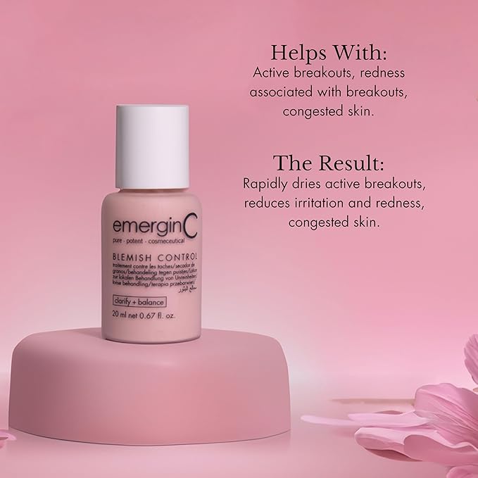 emerginC Blemish Control - Tinted Drying Spot Treatment with Salicylic Acid + Colloidal Sulfur to Improve the Appearance of Active Breakouts + Address Impurities (0.67 Ounce, 20 ml)