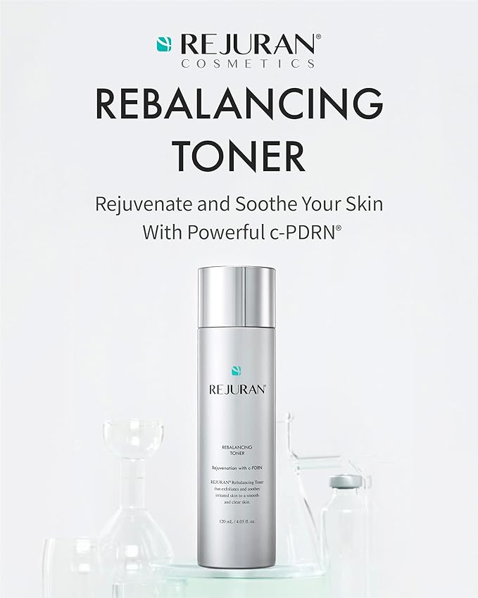 REJURAN® c-PDRN® Korean Skin Care Bundle – Turnover Ampoule & Rebalancing Toner with Salmon DNA for Hydration, Firming, Pore Care & Radiant Glass Skin