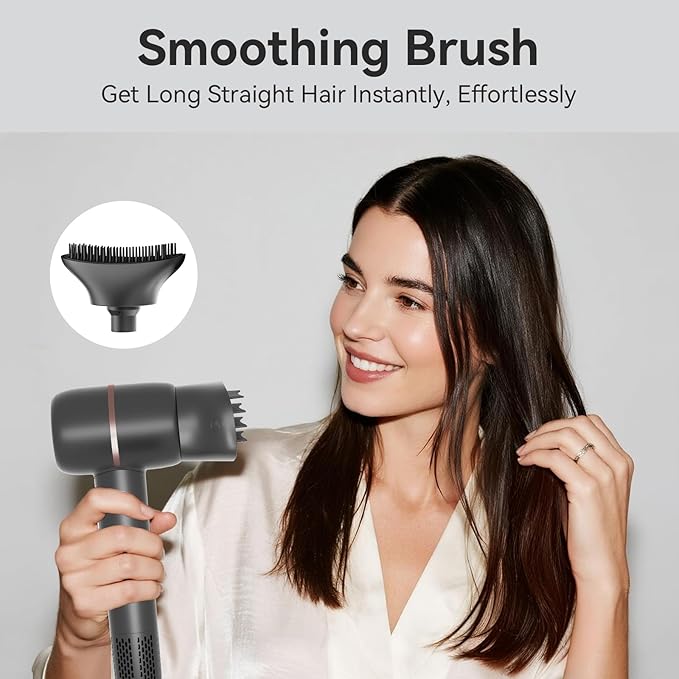 Hair Dryer,Less Heat Damage 160,000RPM High Speed Blow Dryer,Negative Ionic Care Hair Dryer,Fast Drying Ionic Blow Dryer,Thermo-Control Low Noise with Smoothing Brush & Diffuser