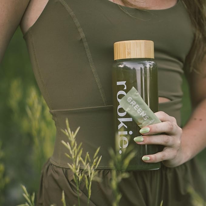 Rookie Wellness Greens + Superfoods - Greens Superfoods Powder Drink Made with Whole Food Sourced Ingredients Contains Vitamins, Probiotics, Antioxidants, and Baobab Fiber (30 Servings, Crisp Apple)