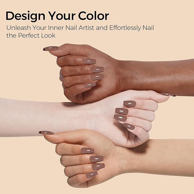 TOMICCA Coffee Brown Gel Nail Polish, 15ml Brown Gel Polish,Soak Off UV LED Cure Nail Polish for Nail Art DIY Manicure at Home Autumn Winter Color