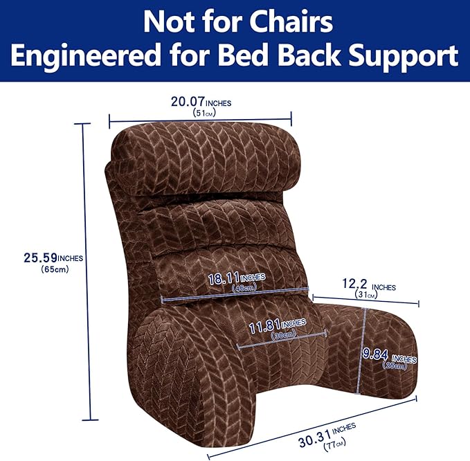 Back Pillow for Bed Sitting Up, Reading Pillow, Extra Large Arm Pillows for Adults for Back Support,Bed Pillow for Sitting up for Watching TV/Gaming/Relaxing