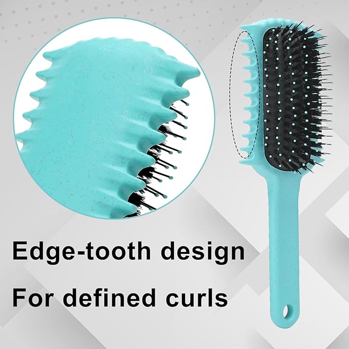 Curly Hair Brush, Volume Curl Defining Brush for Detangling Shaping and Styling Women's Curls, Reduce Pulling (Green)