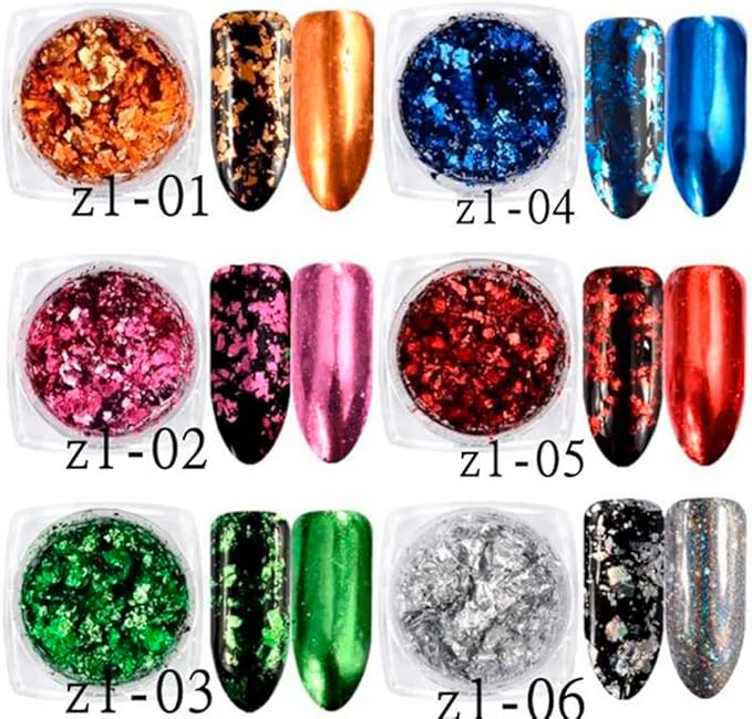 Nail Art Chameleon Glitters Sequins Chunky Iridescent Holographic Flakes Confetti Iridescent Powder for Nail DIY