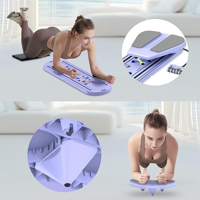 Pilates Board Pilates Reformer Set - Multifunctional Home Workout Board for Core & Abdominal Training,Portable Pilates Equipment for Women & Beginners