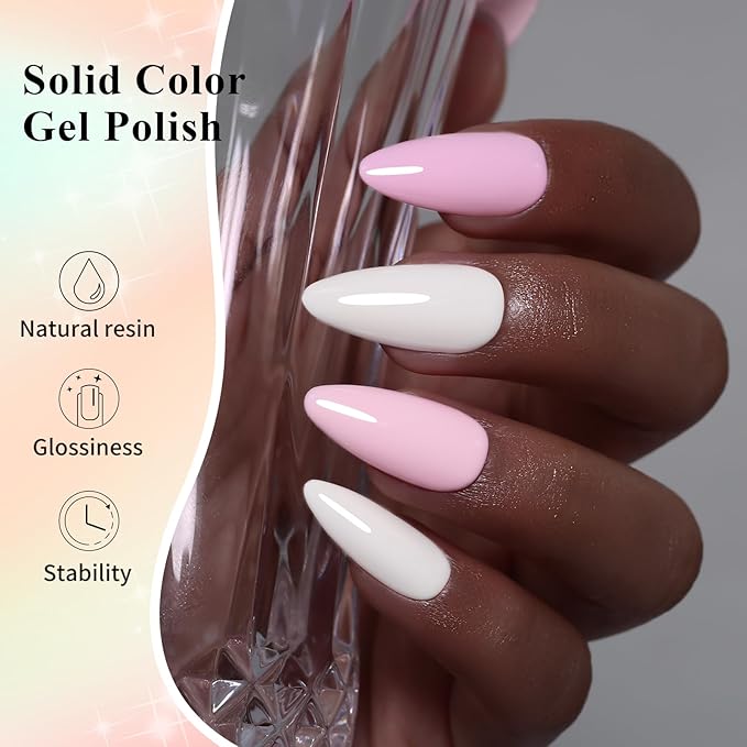 10ml Hema Free Gel Nail Polish Set, Light Pink 6 Colors Gel Polish Kit Nude Pink Manicure Gift for Women Girls