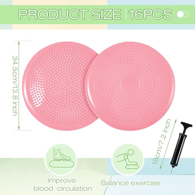 Amylove 13 Pcs Wiggle Seat Inflated Wobble Cushion for Sensory Kid 13 Inch Balance Disc Kids Flexible Seating Exercise Sensory Pad Chair Cushion for Classroom Office School