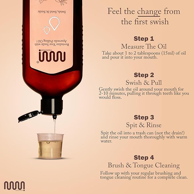 MasterMedi Coconut and Peppermint Oil Pulling (10 Fl.Oz), Mouthwash with Tongue Scraper, Alcohol Free Natural Coconut Oil Pulling for Teeth Whitening,Fresh Breath and Healthier Gum (Pack of 1)