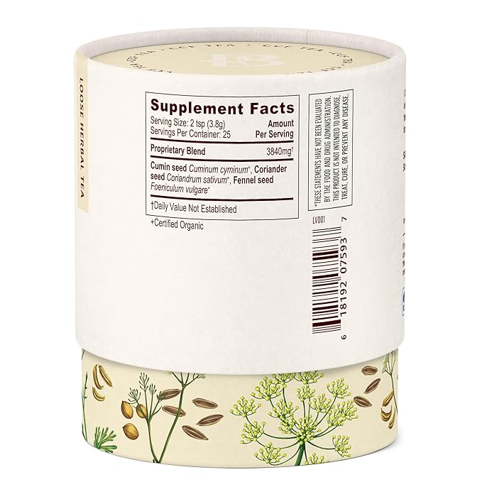 Banyan Botanicals CCF Tea (Cumin, Coriander, Fennel) – Organic Digestion Tea – Traditional Ayurvedic Detox Tea For Supporting Digestion & Gentle Cleansing – 3.5 oz – Non-GMO Sustainably Sourced Vegan