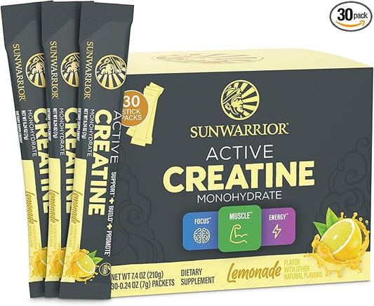 Creatine Monohydrate Powder Micronized PreWorkout Recovery Supplement | Support Muscle Building Strength Training Cognition | Vegan & Keto Friendly Easily Mixes, Pop Box 30 Servings, Lemonade Flavored