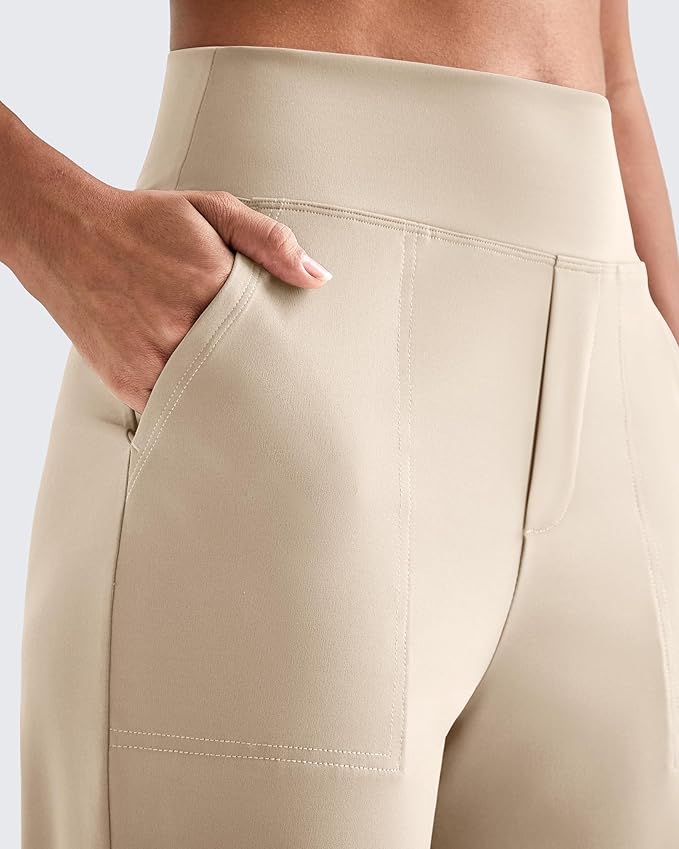 G4Free ShiftReady Womens Ankle Dress Yoga Pants with Pockets Stretchy Business Casual Slacks Work Trousers Travel Pant