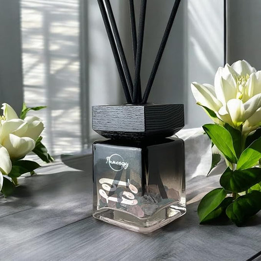 Innergy Cancer Zodiac Crystal-Infused Reed Diffuser – 100ml Aromatherapy Essential Oil Diffuser for Home – Long-Lasting Scent, Natural Crystal Energy for Relaxation & Balance