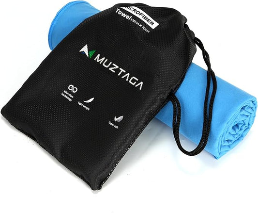 Microfiber Beach Towel-Perfect for Travel, Sports, Camping, Swimming, Yoga, Gym- Quick Dry, Sand Free, Compact, Lightweight, Absorbent (Blue, Medium(130x70cm, 51x27”))