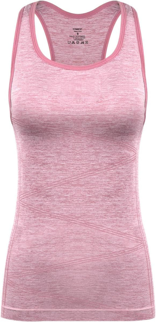 Disbest Yoga Tank Top, Women's Performance Stretchy Quick Dry Sports Workout Running Top Vest with Removable Pads