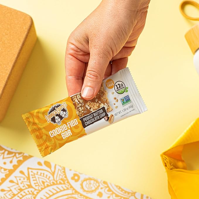 Lenny & Larry's Cookie-fied Protein Bar – Peanut Butter Chocolate Chip Vegan 9x45g – Healthy Snacks with 12g Plant Protein & 5g Fiber – Gluten free Power Bar, Keto Friendly, Non-GMO & Vegan