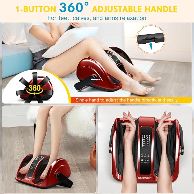 Foot Massager with Heat, FSA Eligible HSA 3-Heating Shiatsu Foot Massager for Circulation and Pain Relief, Deep Kneading Rolling for Calf-Feet-Arm Relaxation, Plantar Fasciitis, Neuropathy