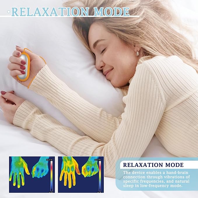 Compact Handheld Sleep Aid Device - Relaxation Tool for Improved Sleep, Mood & Focus, Adjustable Massage Intensity, Portable & Easy to Carry（Blue）