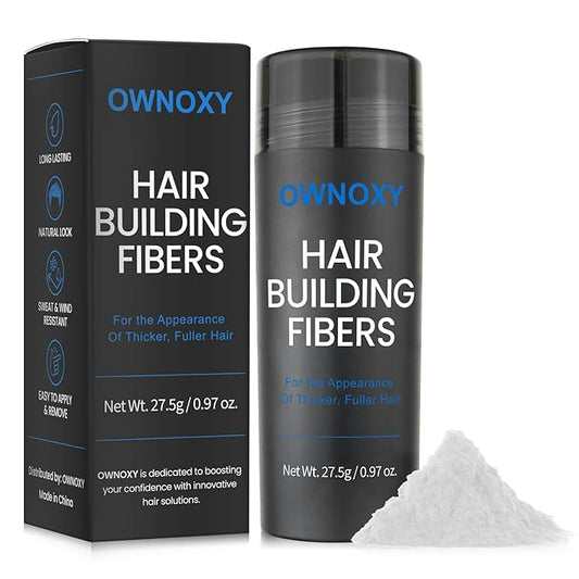 Hair Fibers for Thinning Hair - Hair Building Fibers for the Appearance of Thicker, Fuller Hair, Hair Thickening Fibers for Men and Women - Easy to Apply & Remove, 27.5g/ 0.97oz (White)