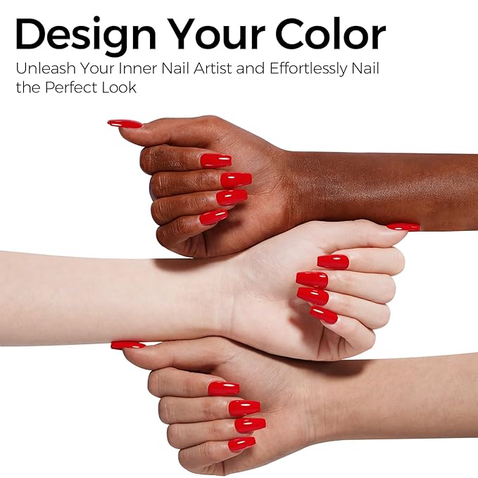 TOMICCA Ruby Red Gel Polish 1Pcs Red Gel Nail Polish Pure Color Long Lasting Soak Off UV LED Cure Needed Nail Art Manicure Salon DIY at Home Present for Women