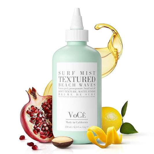 VoCÊ Haircare Natural Surf Mist Texture Spray | Effortless Waves, Light Hold, Vegan, Cruelty-Free & Non-Toxic Haircare with Brazil Nut Oil, Lemon Peel & Pomegranate (8.5 oz | 250 ml)