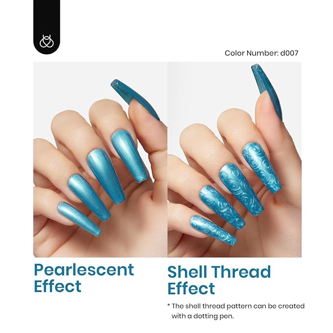 Beetles Blue Gel Polish Set - Mermaid Treasures Collection, Glitter Pearl Polish Navy Dark Blue Colors Gel Nail Art Design Soak off Uv Led Nail Lamp