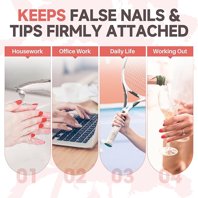 UNA GELLA Super Strong Nail Glue for Nail Tips Acrylic Nails Press On Nails Nail Bond Brush On Long Lasting Nail Glue for Broken Nails Repair Fake Nails Tips Nail Adhesive Bond 10ml/0.33oz