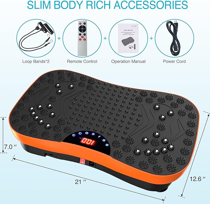 AXV Vibration Plate Exercise Machine Whole Body Workout Portable Mini Vibrate Fitness Platform Lymphatic Drainage Machine for Weight Loss Shaping Toning Wellness Home Gyms Workout (Mini)