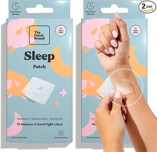 The Patch Brand Sleep Patches | Support Restful Sleep with Melatonin, Valerian Root & B6 | All Natural Vitamins & Mineral Patch Plant Based and Cruelty Free Water Resistant Patches That Last All Night