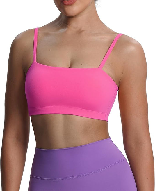 Aoxjox Women's Workout Bandeau Bras Training Fitness Running Yoga Crop Tank