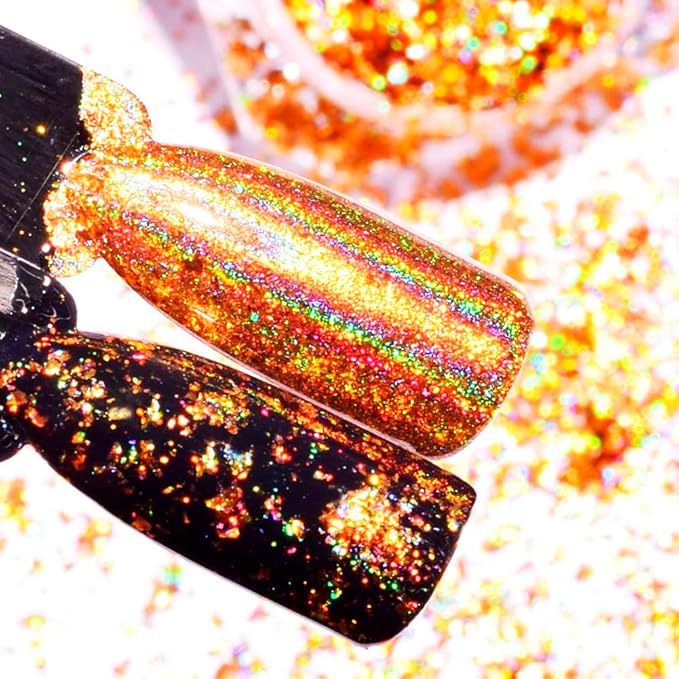 Nail Art Chameleon Glitters Sequins Chunky Iridescent Holographic Flakes Confetti Iridescent Powder for Nail DIY Craft 2 Boxes