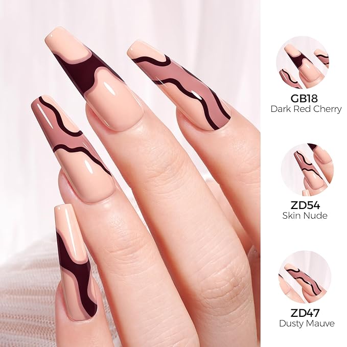TOMICCA Pink Brown Nail Polish - Dirty Pink, Nude, Soak Off UV Gel Nail Art Manicure Salon DIY